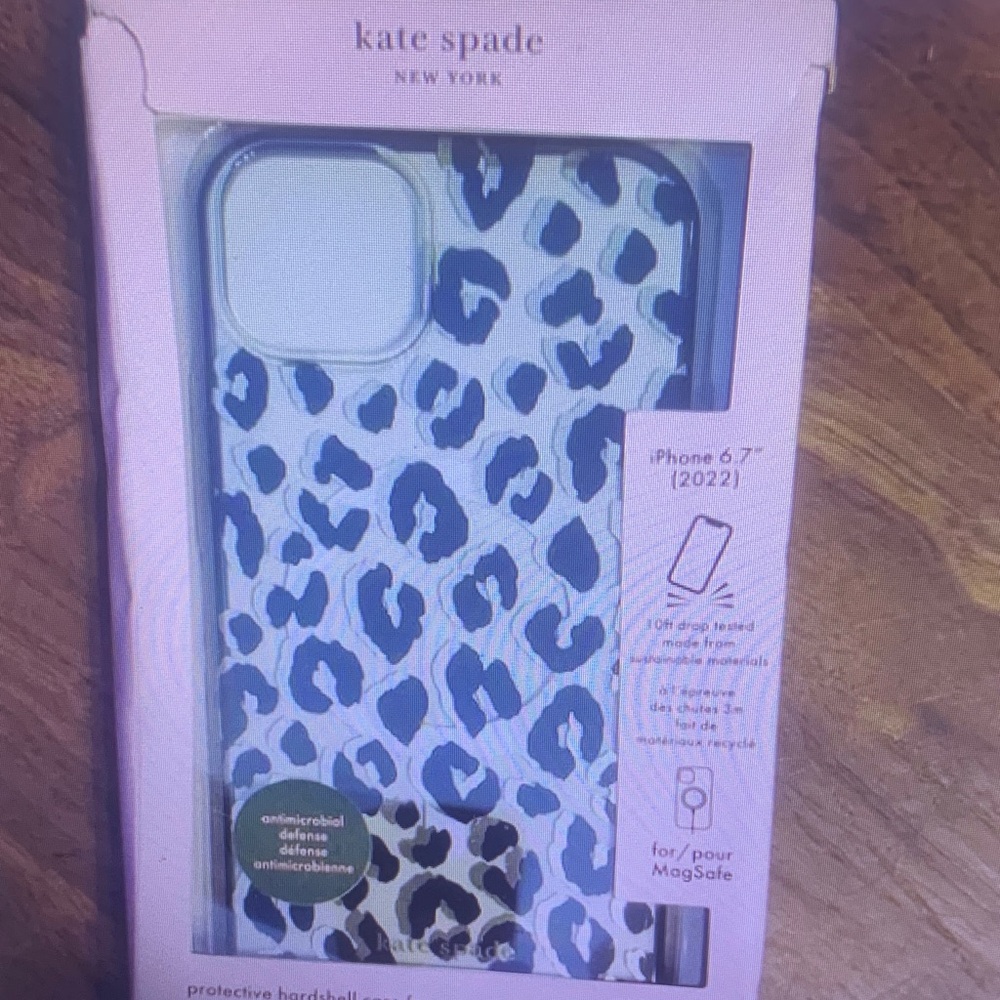 Kate Spade White and Blue Leopard iPhone Case